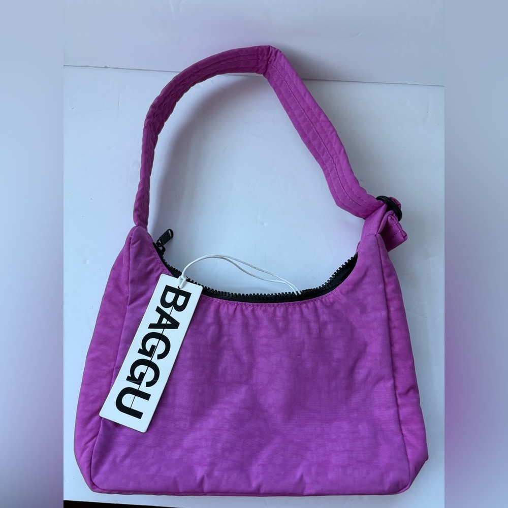 NWT BAGGU Mini Nylon Shoulder Bag - Extra Pink - Picture 3 of 13